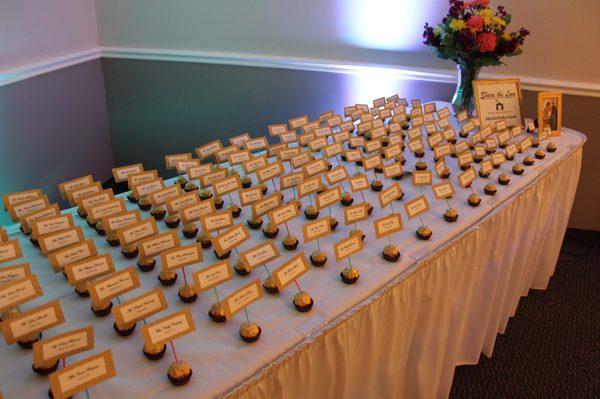 Taller floral display for the escort card table.