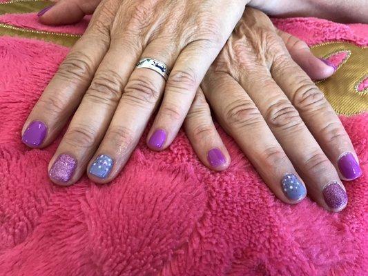 Gel Manicure Ombre Polka Dots