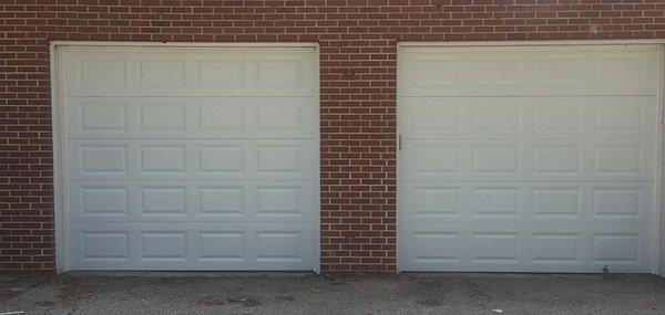 Two 9x8 garage doors installed in Deltona, Florida by American Overhead Door Service.