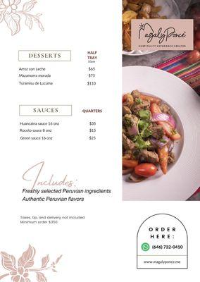 Catering menu