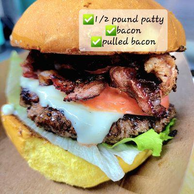 Bacon explosion burger