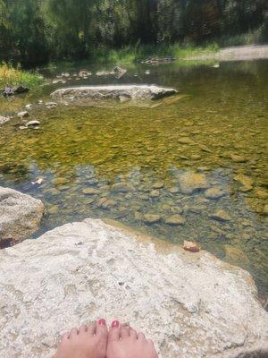 Small bit of water. Would not recommend swimming in it