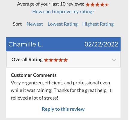 A customer review