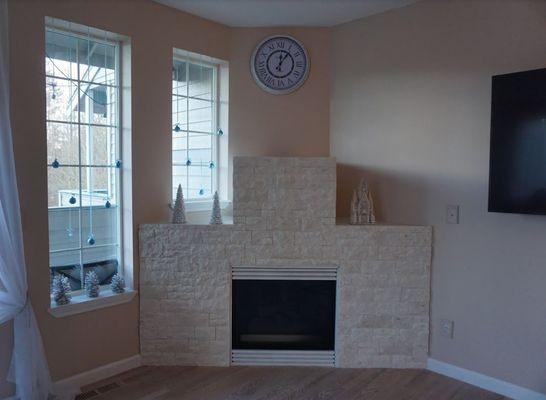 Fireplace stone installation