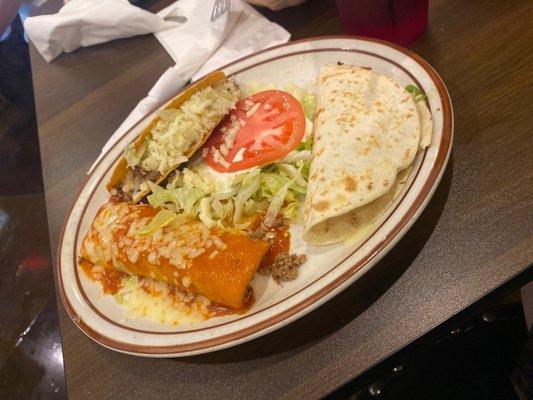 #8 taco, enchilada, and quesadilla