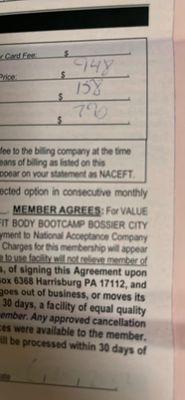 All numbers related to the yearly membership were added AFTER i signed what was presented a " my receipt ".