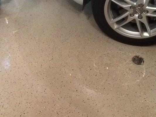 After cleaning of a 14 year old epoxy garage floor