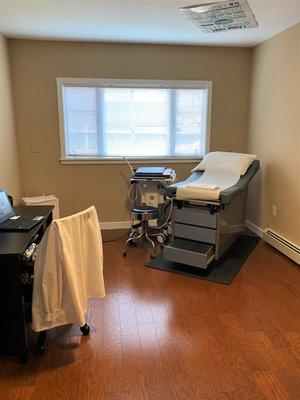 Medical Exam Room - where our Registered nurse does limited ultrasounds to confirm pregnancy - all free and confidential.