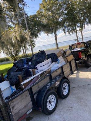 Tavares Debris cleanup. Trailer ready to haul away