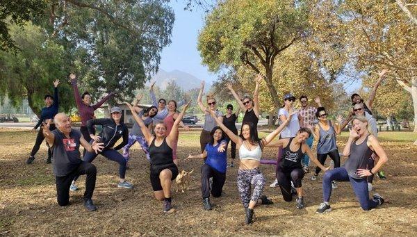 During Dance for your Life class in the park!