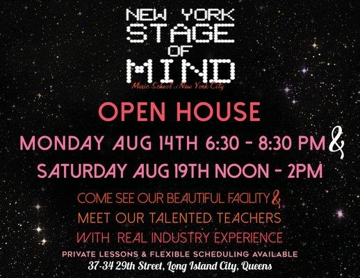 Come visit us at our open houses to meet our amazing teachers and see our beautiful facility!