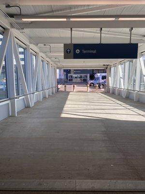 Indoor walkway on level three to terminal