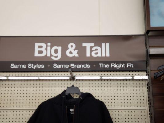 A place to find men's Big & Tall sized clothes in person