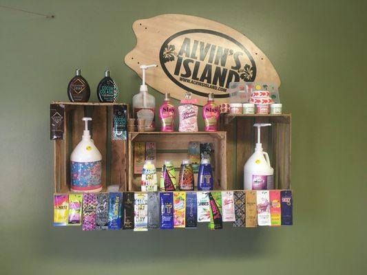 We have a wide variety of different tanning lotions.