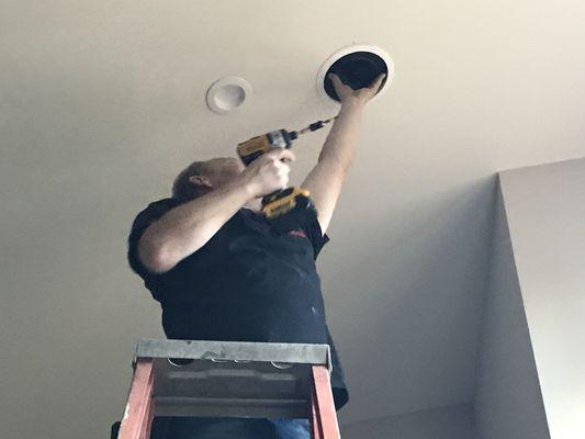 Ceiling speaker installation