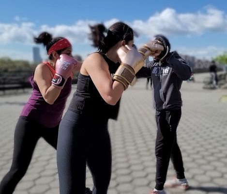 Train with a friend Outdoor boxing session UES nyc.