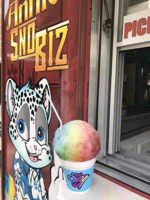 Large rainbow shave ice!!