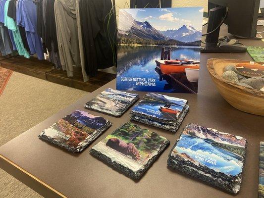 Glacier National Park photo tiles and coasters