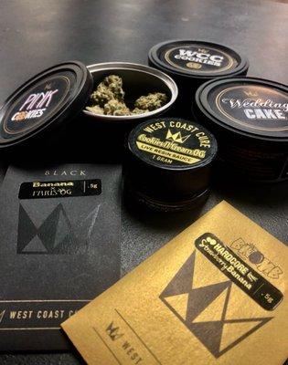 We have a wide selection of WCC products ! Pre-packaged eighths and WCC Wax !