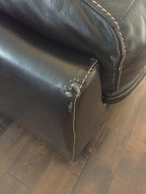 Ripped Couch. If you click on "not recommended reviews" you'll see my review.TERRIBLE MOVERS. Couch was not wrapped