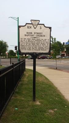 Bank Street Baptist Church Historical Marker