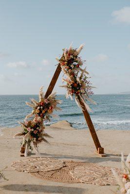 Joy of Bloom working their magic at our 3/13 ceremony at Sunset Cliffs!