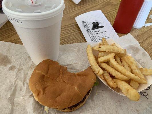 Burger and fries