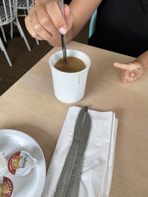 Knives instead of spoon to stir your coffee.