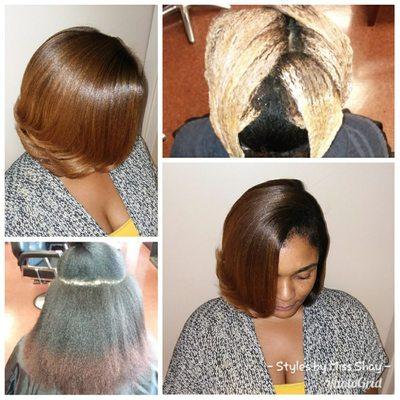 Ombre Color & Cut w/ Natural blowout