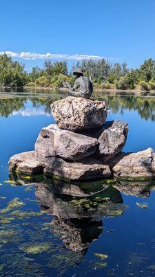 Down by the ol fishin hole statue