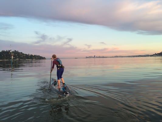 Winter stndup paddling in Sausalito