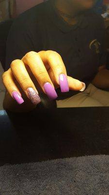 You like it real square like that ? Do it  Only $22 for acrylic like that  Extra $10 for gel  By anna