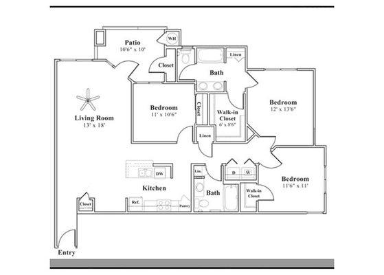 This is our 1344 Sqft 3 Bedroom 2 Bath Home