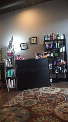 There are many hair products throughout the salon, if you need product.