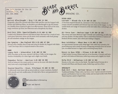 Beer Menu