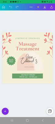 Post op Lymphatic Drainage Massage Treatments