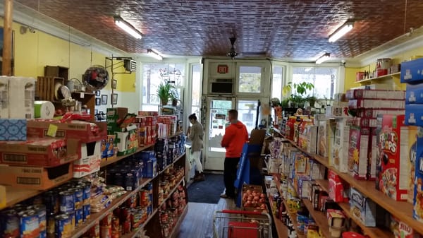 Inside the store.