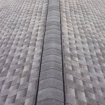 Charcoal Timberline HD shingles with ridge vent