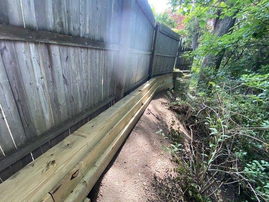 Timber retaining wall