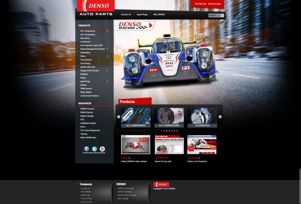 Client Project - DENSOAutoParts.com - Drupal development provided by Facet in partnership with Dogs Of Design Studios for design