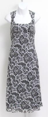 Possibility 320033 Gathered Strap Leaf Print Dress