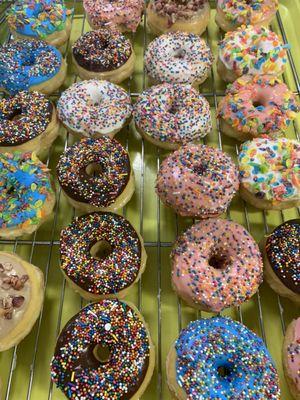 colorful sprinkle donuts