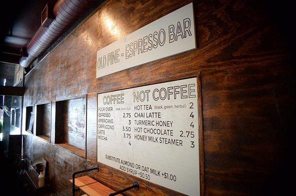 Espresso Bar Menu