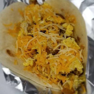 Sausage egg cheese breakfast tacos