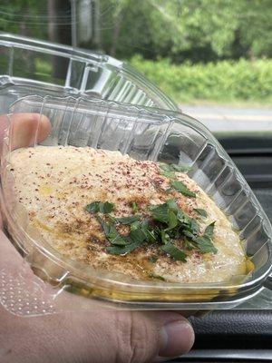 Generous side of hummus