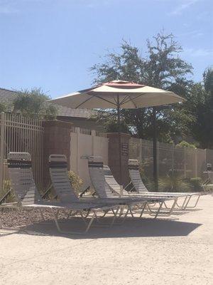 Covered beds by main pool