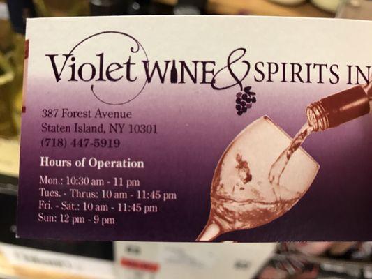 Their business card, don't get it confused with the liquor store half a block down.