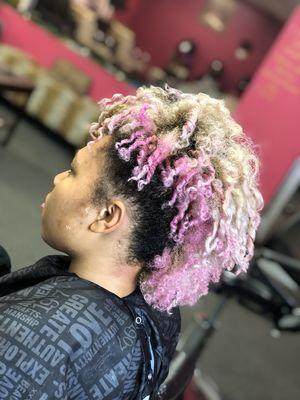 Custom color with natural hairstyle