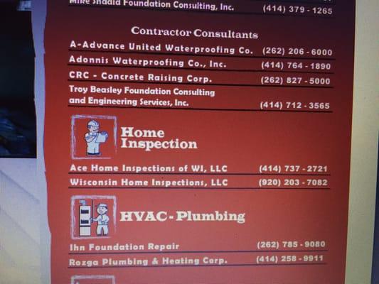 Ace Home Inspections is a member of the Wisconsin Association of Foundation Repair Professionals.