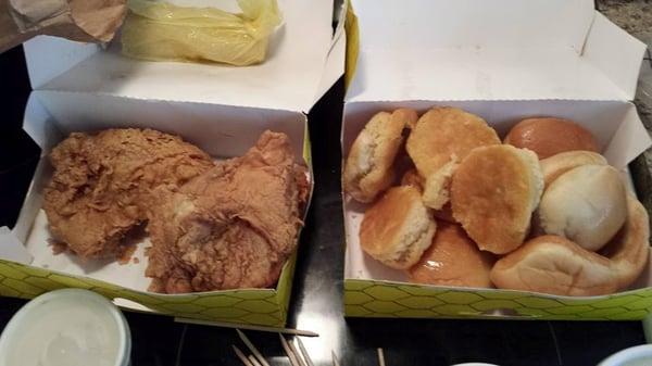 Chicken, biscuits and rolls